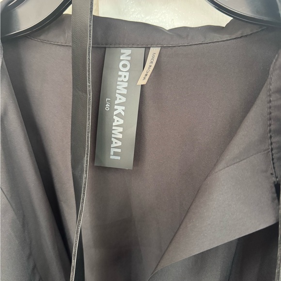 Norma Kamali Oversized Shirt Flared Mini Dress in Black Size Large - Picture 4 of 4